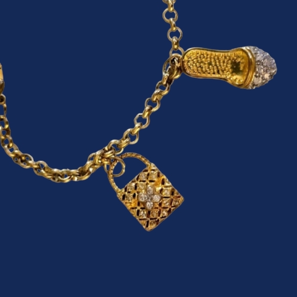 Beautiful Vintage Vermeil Seda Charm Bracelet with 4 Charms ~ Best Kept Secrets - Picture 2 of 4